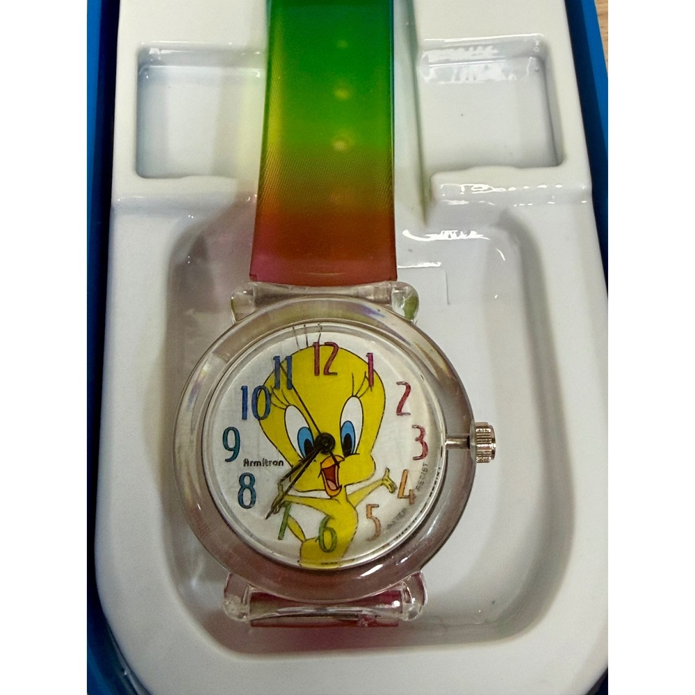 Vintage Armitron Looney Tunes Tweety Bird Rainbow Watch New 2200/362 1997 - Picture 3 of 5